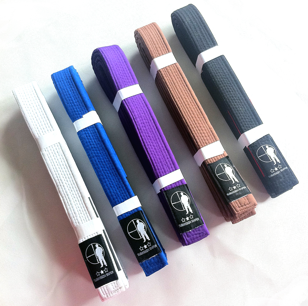 WHITE Premium BJJ Belts, Jiu Jitsu Belt, for GI, from Submission Sniper